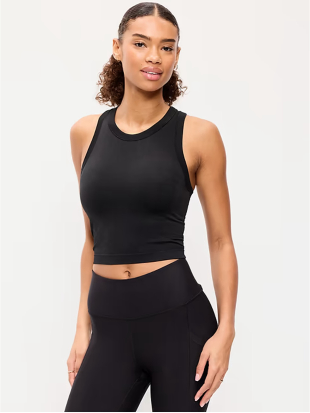 Old Navy Seamless Fitted High-Neck Crop Top Black Size 2X